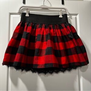 Candie's Red and Black Checkered Skater Skirt